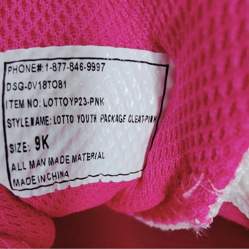 Lotto Toddler Girls' Roma 500 Soccer Cleats, Pink White, Sz 9K